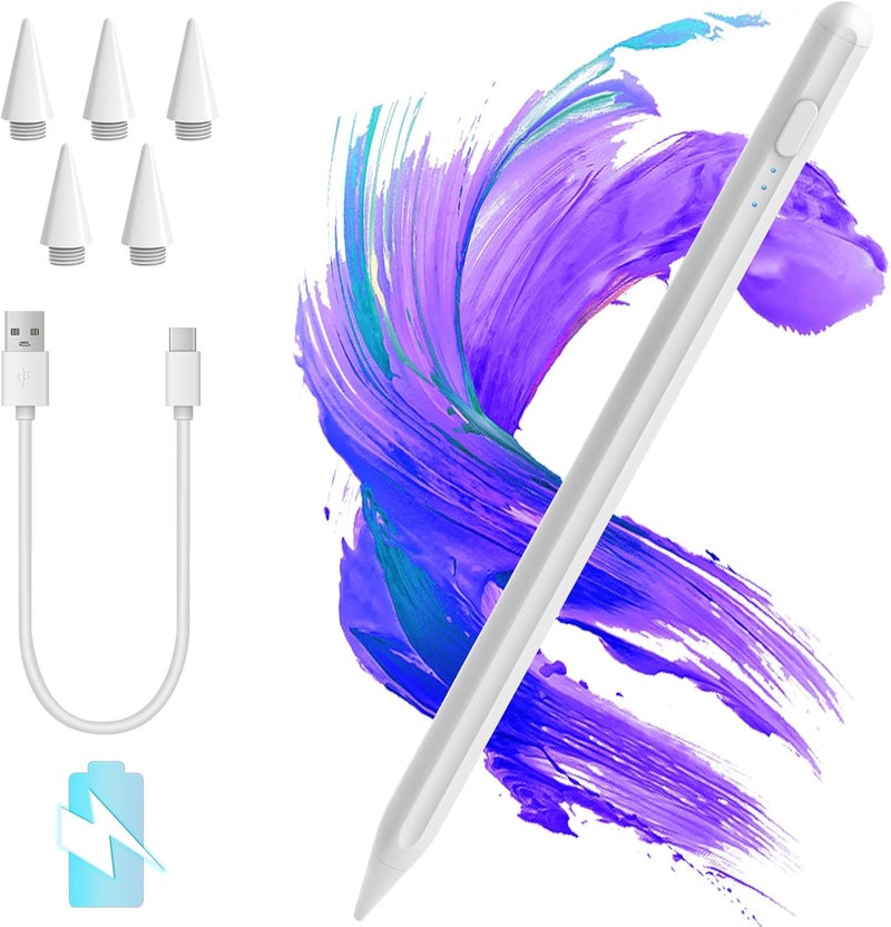 Cc Store Stylus Pen for iPad 2018-2025, Faster Charge, Palm Rejection & Tilt Sensitive Stylus Pen for iPad a16/11/10/9/8/7/6th Gen, Pro 12.9/11/13-inch M4, Air 3/4/5/M2/M3, Mini 5/6th - Image 1